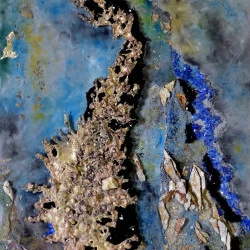 Ailleurs - Tableau en mosaïque - Verre à vitrail - Bronze - 40 x 60 - Minuzzi 