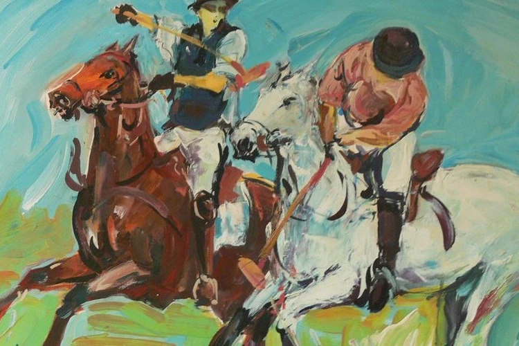 Les cavaliers. Jean Michel Alcoverro. Huile sur toile.