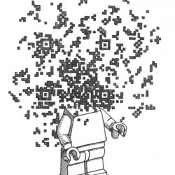 Tête de QR - encre de chine sur papier calque