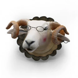 Le doux rêveur - sculpture en pâte à bois dans un plat à tarte ancien 2020 - Emilie Passal 