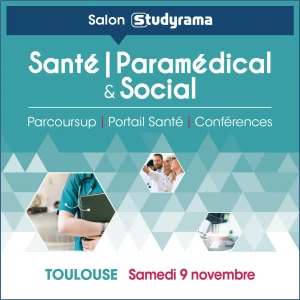 Affiche Salon Studyrama des formations santé, paramédical et social 