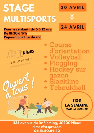Affiche Stage multisports Avril 2026