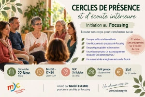 Affiche Atelier d'initiation au Focusing – Écouter son corps pour apaiser ses émotions