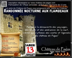 Affiche Soirée au Château - Pique-Nique - Randonnée Nocturne aux Flambeaux