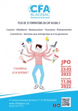 Affiche Portes Ouvertes au CFA Commerce et Services de Blagnac - samedi 11 juin 2022