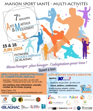 Affiche 7ème Rencontre des Arts Martiaux et du Mouvement – 15 & 16 juin 2024