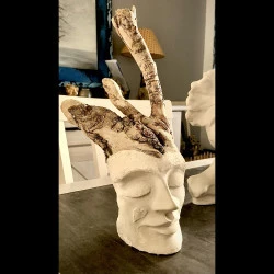 Le Roi de coeur - Bois flotté, plâtre et argile