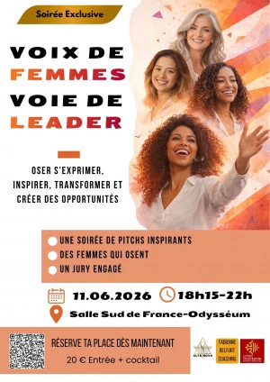 Affiche Soiréé "Voix de Femmes, Voie de Leader"