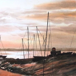 Le port de Noirmoutier - Aquarelle