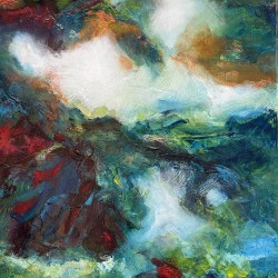 EMERGENCE - Immersion sensorielle. Cette œuvre de 60x80cm, une exploration à l'huile sur toile, transcende la simple représentation pour devenir une expérience. Le geste, vibrant d'émotion, se lit dans la matière même de la peinture. Des couleurs profondes et saturées, posées en strates épaisses, se répondent et se superposent, créant une dynamique visuelle intense. L'œil se perd dans le foisonnement des textures, laissant libre cours à l'imagination et au voyage intérieur. Chaque détail, chaque nuance, est une invitation à ressentir, à explorer l'univers émotionnel contenu dans ce bouillonnement chromatique. Ce n'est pas un paysage que l'on contemple, mais un sentiment que l'on ressent. - Nathalie Vazquez 