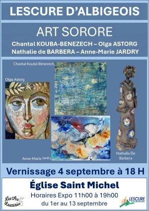 Affiche EXPO ART SORORE A LESCURE D'ALBIGEOIS
