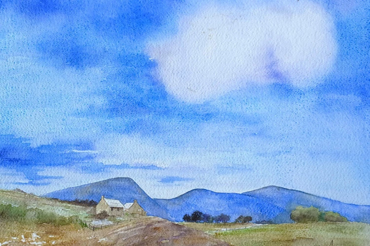 Après la pluie - Aquarelle L43 X H 33 CM