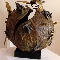 poisson bulle - bronze hauteur 38 cm - Anne de crécy 