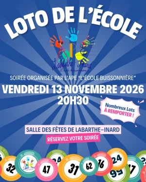 Affiche LOTO DE L'ÉCOLE DE LABARTHE-INARD