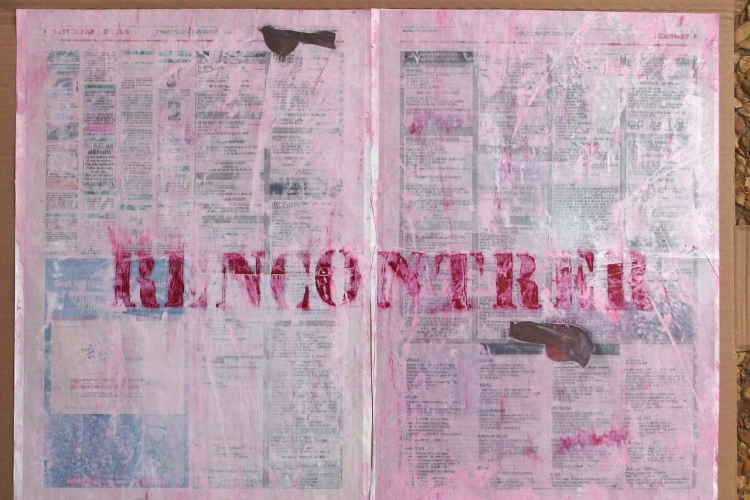 sans titre, 2020 - collage et huile sur papier journal, 32x47cm, 2020 - photo S. Got 