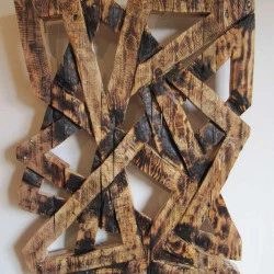 Réseau 4 - Palette sculptée peinte - 100x80cm - 2014