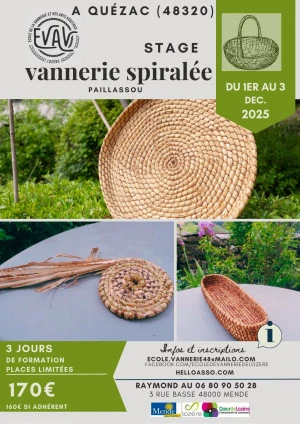 Affiche stage de vannerie spiralée