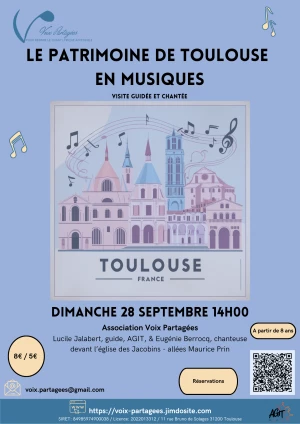 Affiche Le Patrimoine de Toulouse en musiques - Visite guidée chantée à deux voix