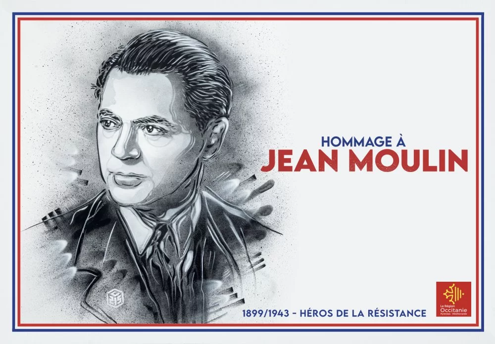 A l'occasion du 80e anniversaire de sa disparition, la Région rend hommage au célèbre résistant Jean Moulin | Portrait de l'artiste Christian Guémy (C215)