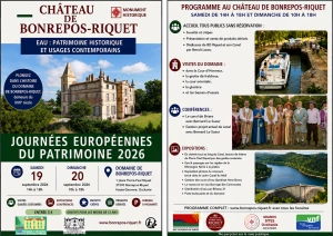 Affiche JOURNEES EUROPEENNES DU PATRIMOINE : EAU : PATRIMOINE HISTORIQUE ET USAGES CONTEMPORAINS