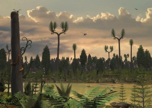 Affiche De la forêt houillère du Carbonifère à la formation du charbon