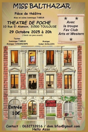 Affiche Pièce de théâtre "Miss Balthazar"