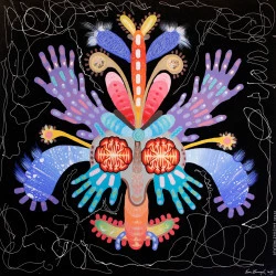 AP 0909 - AP N°0909, technique mixte sur toile, 100 x 100 cm, année 2020 - photo Yann Dumoget ADAGP 