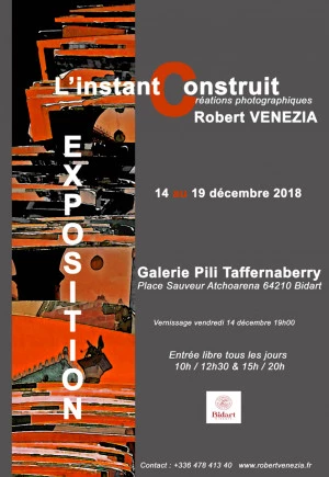 Affiche Exposition Robert VENEZIA - "L'instant Construit"