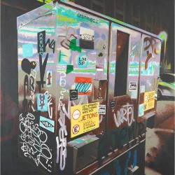 Distribox - Peinture Technique : mixte, pinceau, aérographe, - Photo Henri Espié 