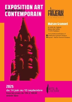 Affiche Exposition internationale d'art contemporain à la Maison Gramont (Fanjeaux)
