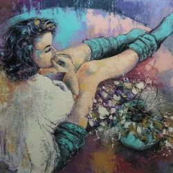 Soir de doutes - technique mixte sur toile,73x92cm,2020