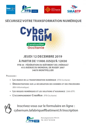 Affiche Réunion Transition Numérique et Cybersécurité - Montpellier (34)