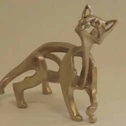 Chat debout épure 1b - Bronze