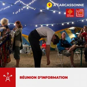 Affiche Réunion d'information sur les secteurs du spectacle vivant, audiovisuel et cinéma en Occitanie
