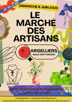 Affiche Marché des Artisans 3eme édition Argelliers 34380