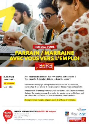 Affiche Parrains / Marraines : avec vous vers l'emploi