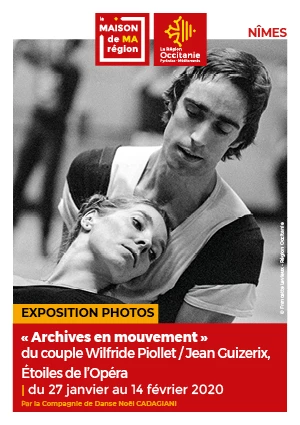 Affiche Exposition « Archives en mouvement » du couple Wilfride Piollet/ Jean Guizerix, Etoiles de l'Opéra de Paris