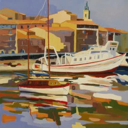 Sète, la marine - huile sur toile de lin 73X60 - Sète JN Le Junter 