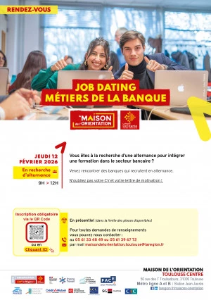 Affiche Job dating Métiers de la banque (alternance)