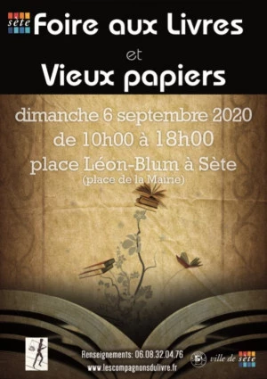 Affiche Foire aux livres et vieux papiers avec témathique