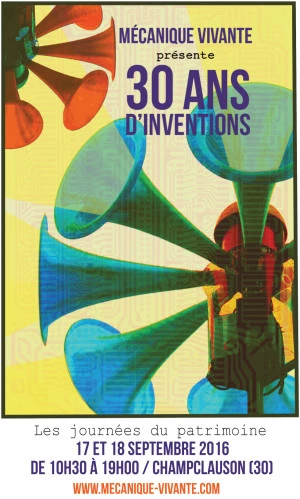 Affiche Mécanique Vivante présente 30 ans d'inventions !