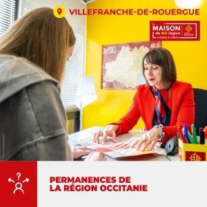 Affiche Permanences de la Région Occitanie à Villefranche-de-Rouergue 