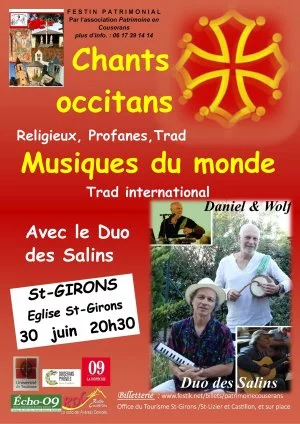 Affiche Musiques, Chants occitans et du monde par le DUO DES SALINS