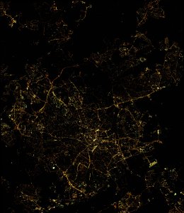 La pollution lumineuse à l'échelle de la ville de Montpellier, qui a rejoint la démarche régionale.